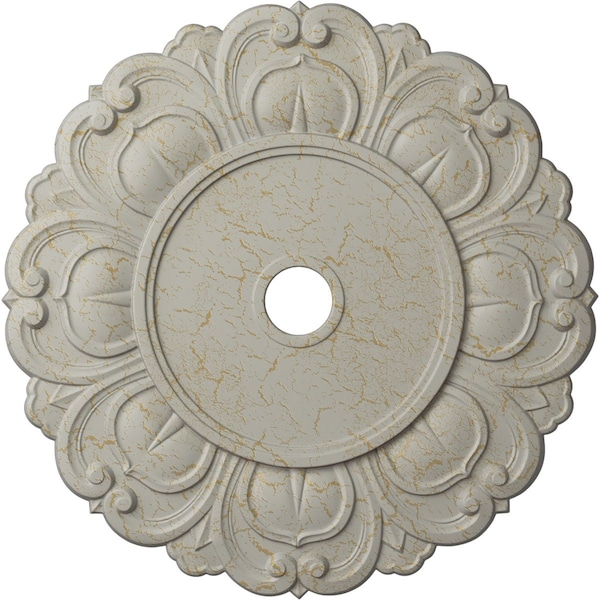 Ekena Millwork Angel Medallion (Canopies up to 15 3/4"), 32 1/4"OD x 3 5/8"ID x 1 1/8"P, Pot of Cream Crackle CM32ANPCC - main